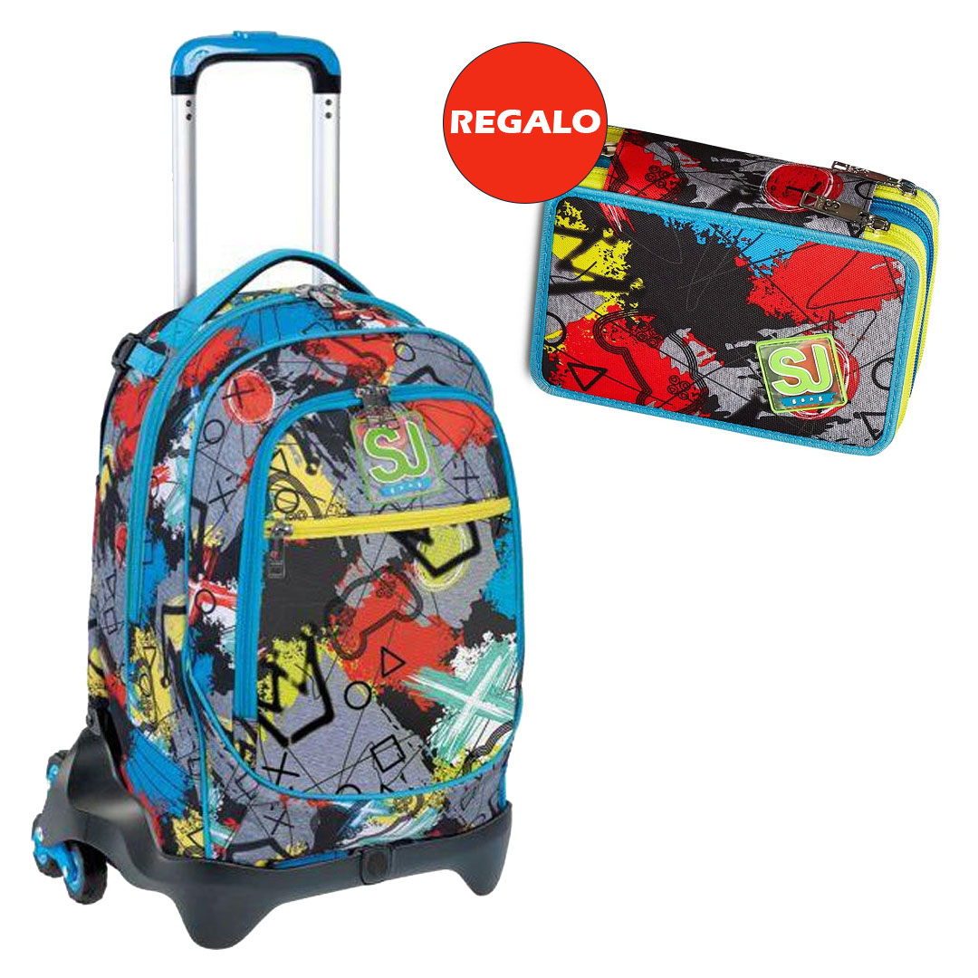 Trolley Seven SJ GANG 3 Ruote Glitzled Boy Astuccio in REGALO